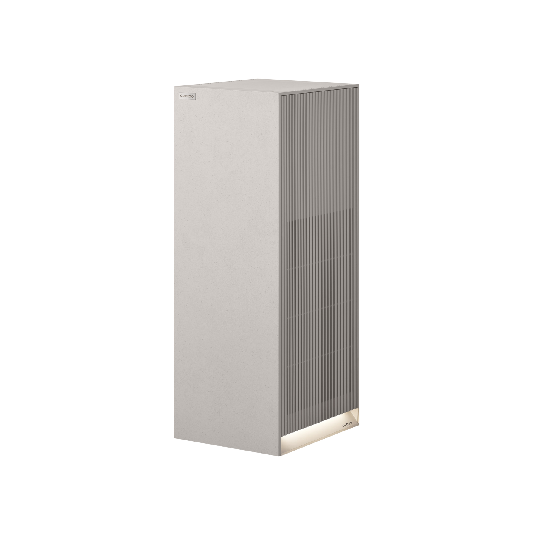 Earth Warm White Inspure Heritage air purifier, featuring a tall, minimalist, and sleek design. (CAC-AH2810FNW)