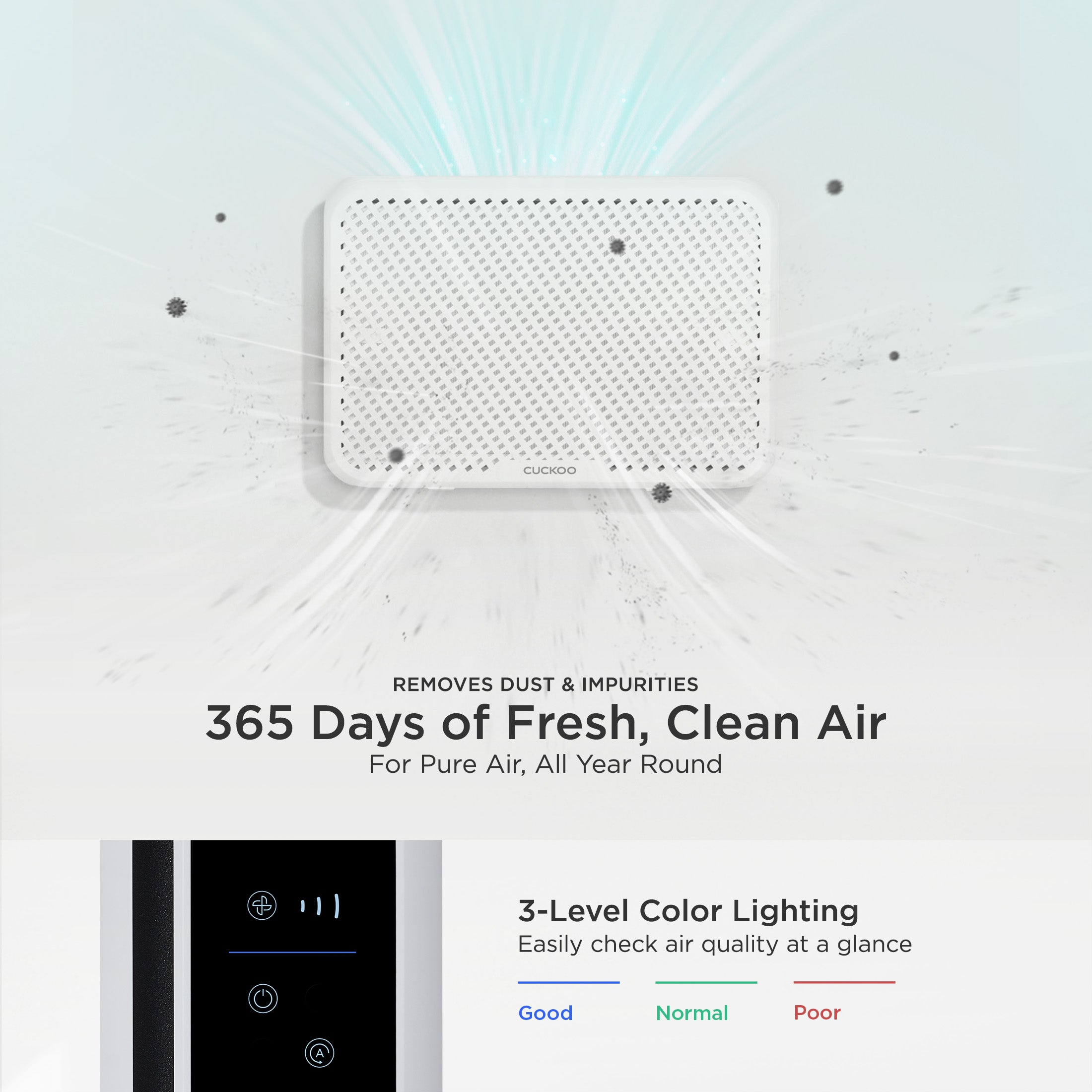 Wall Mount Air Purifier-H13 True HEPA (CAC-AA0910FW)