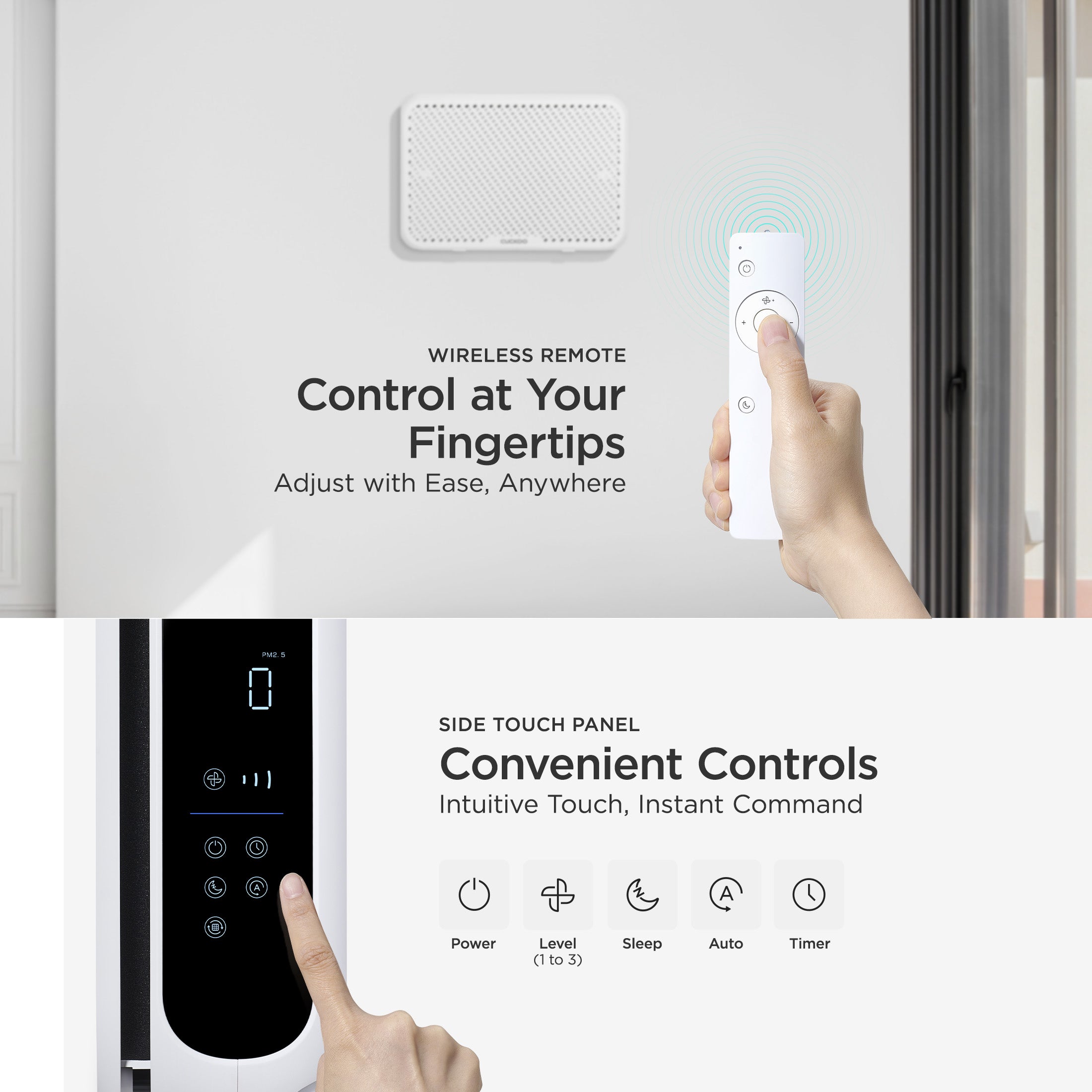 Wall Mount Air Purifier-H13 True HEPA (CAC-AA0910FW)