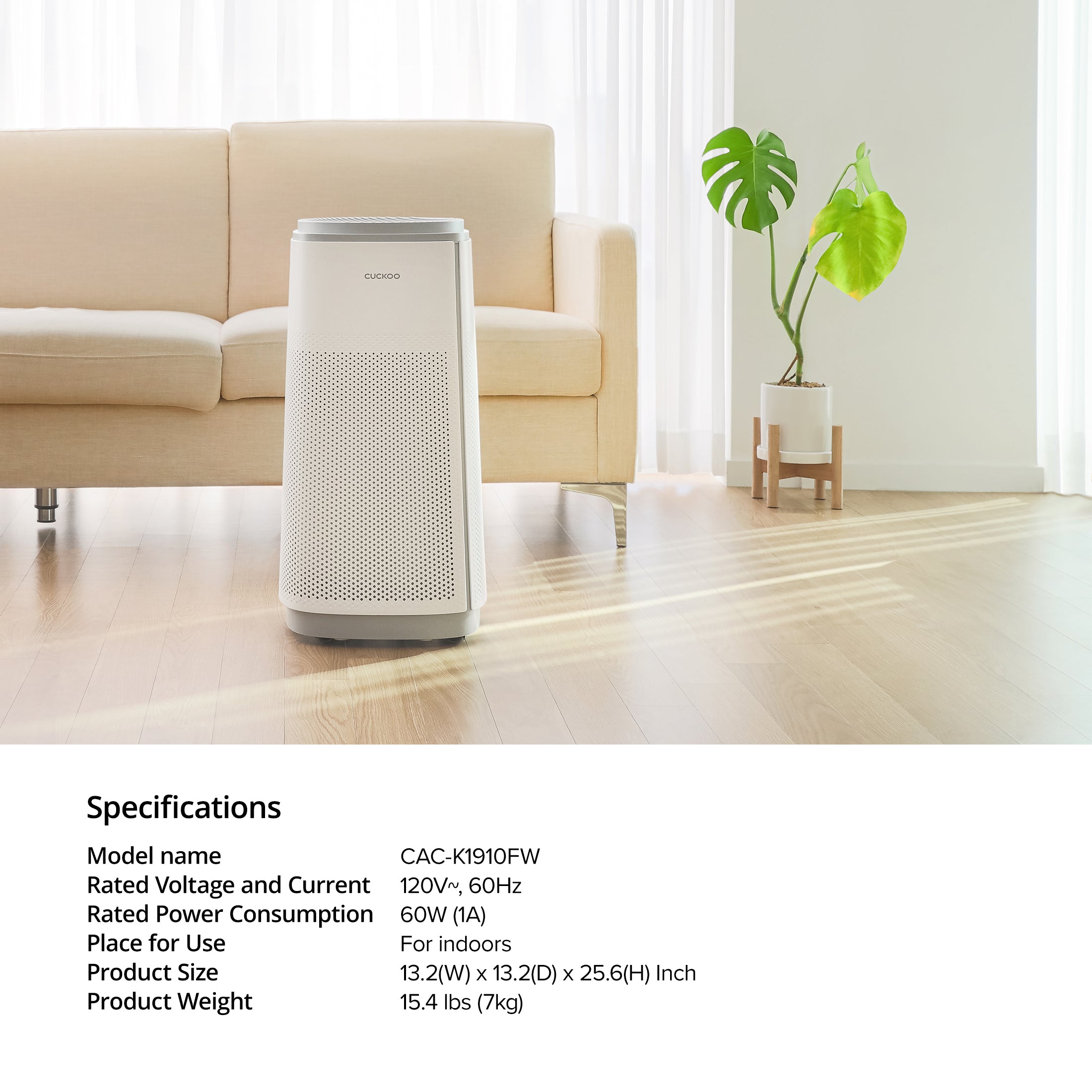 5-Stage Filtration H13 True HEPA Air Purifier with 2-Year Filter Bundle (CAC-K1910FW Bundle)
