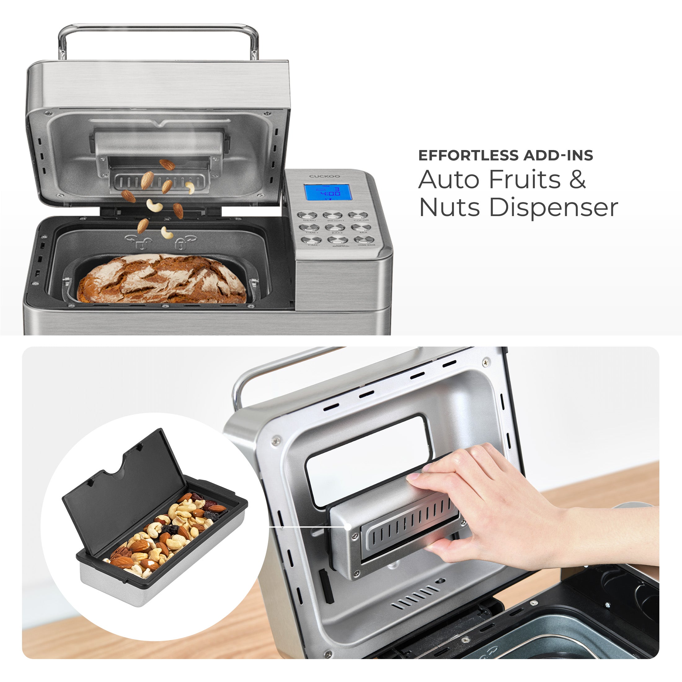 Bread Maker (CBM-AAB101S) Automatic with 15 Menu Options, 3 Crust Colors, and Up to 2lb Loaf Capacity