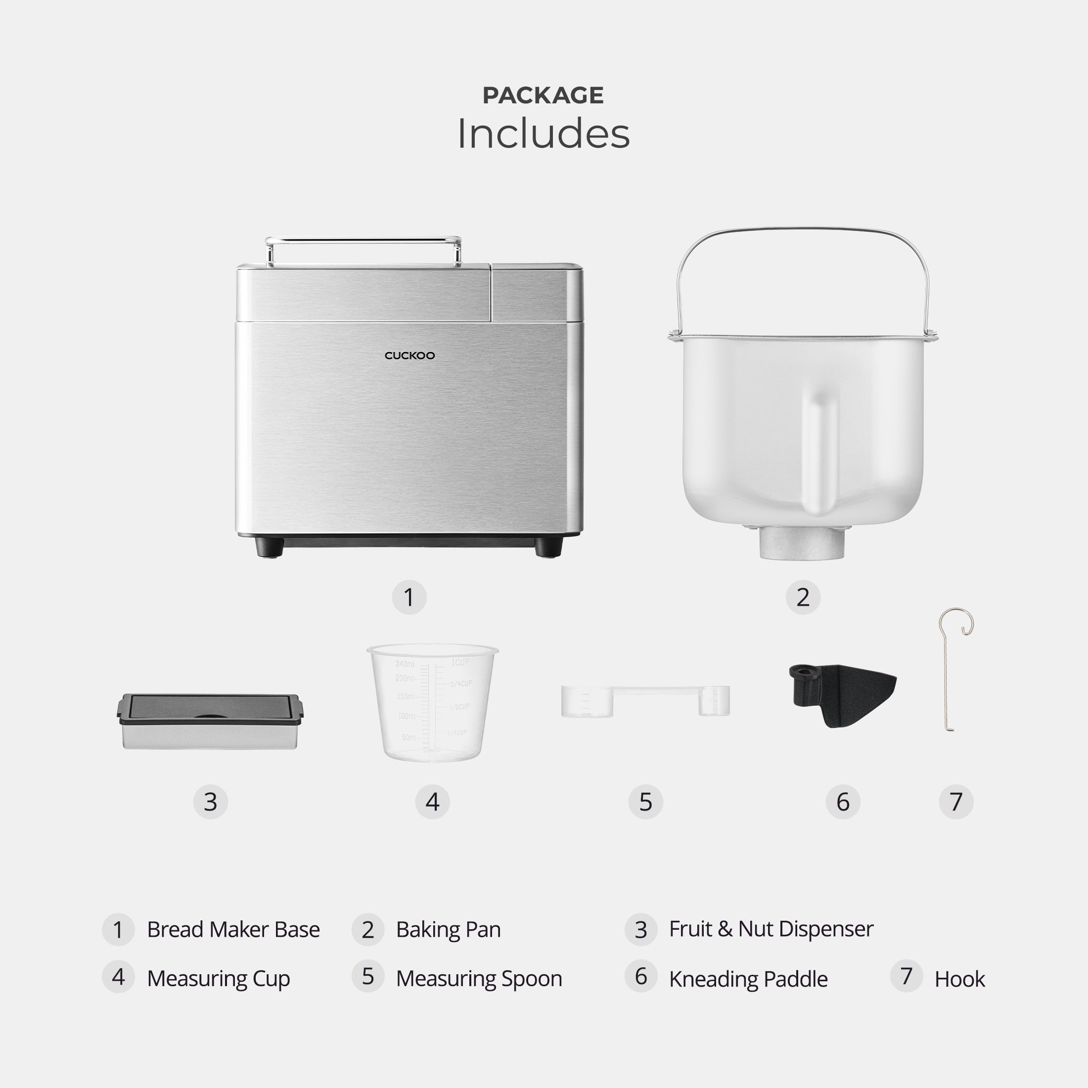 Bread Maker (CBM-AAB101S) Automatic with 15 Menu Options, 3 Crust Colors, and Up to 2lb Loaf Capacity