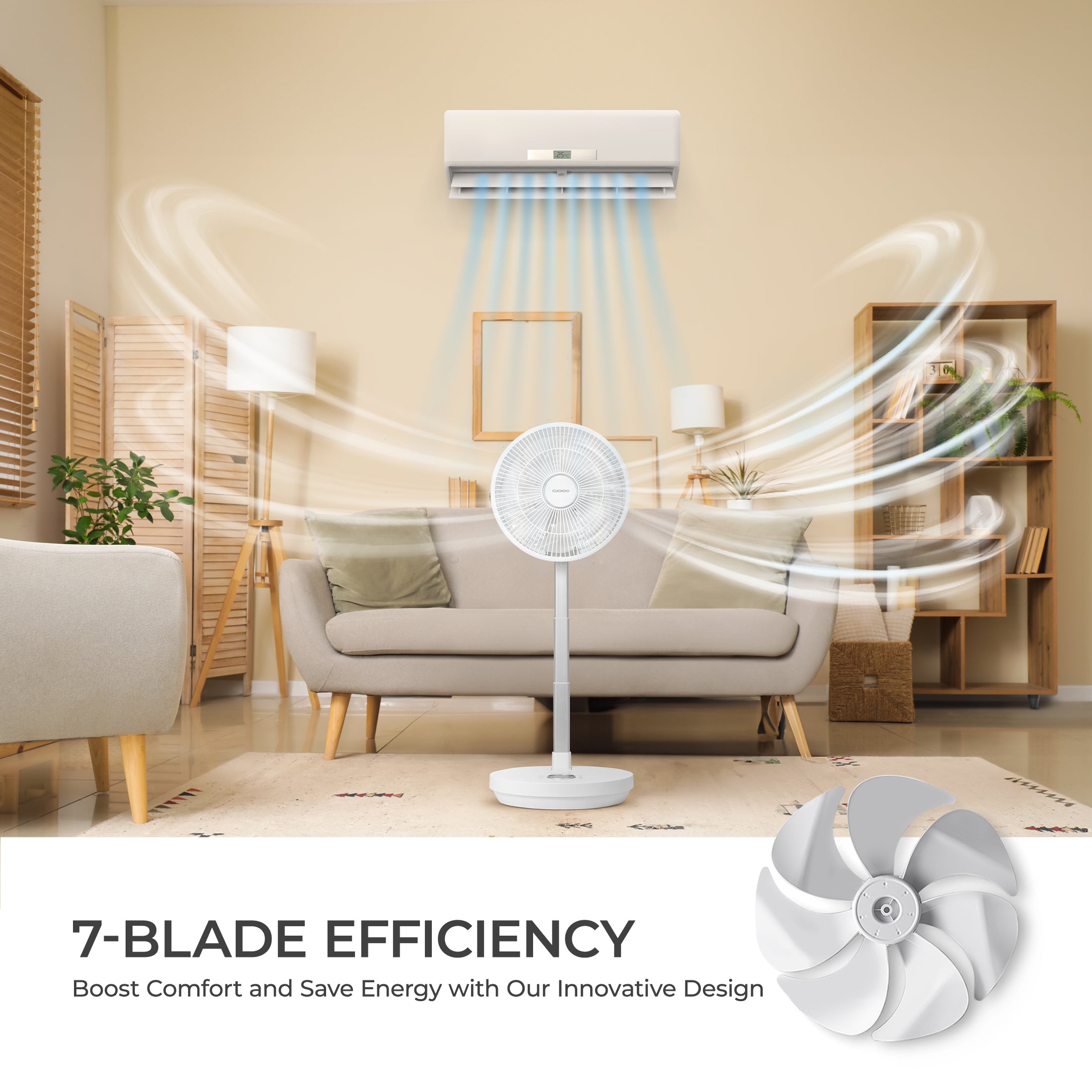 10" Cordless Foldable Air Circulator (CF-ECL1010WH) – Up to 30 Hours of Wireless Use