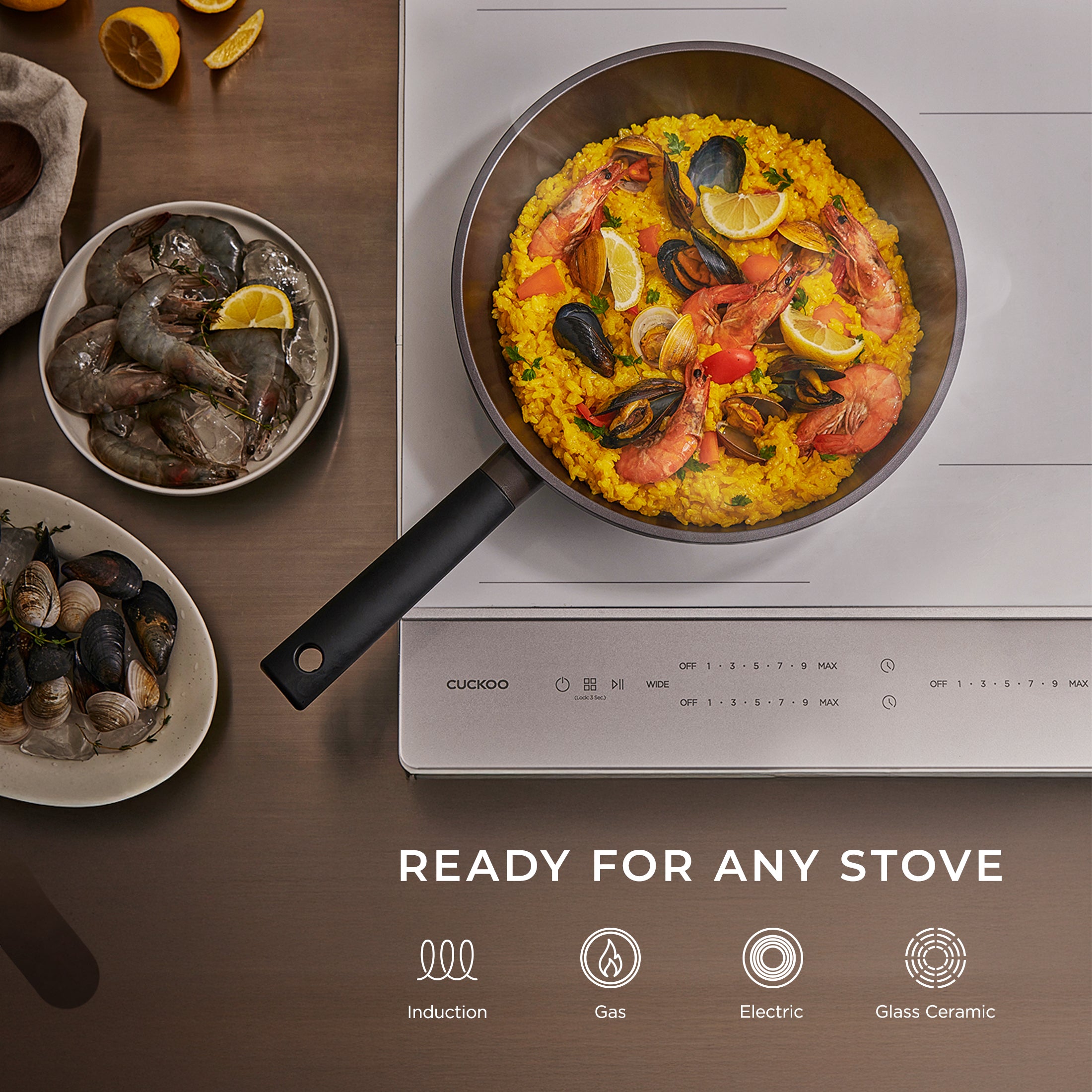 11 in 8-Layer Titanium Diamond & Ceramic Nonstick Wok Pan (COP-B2810HGB)