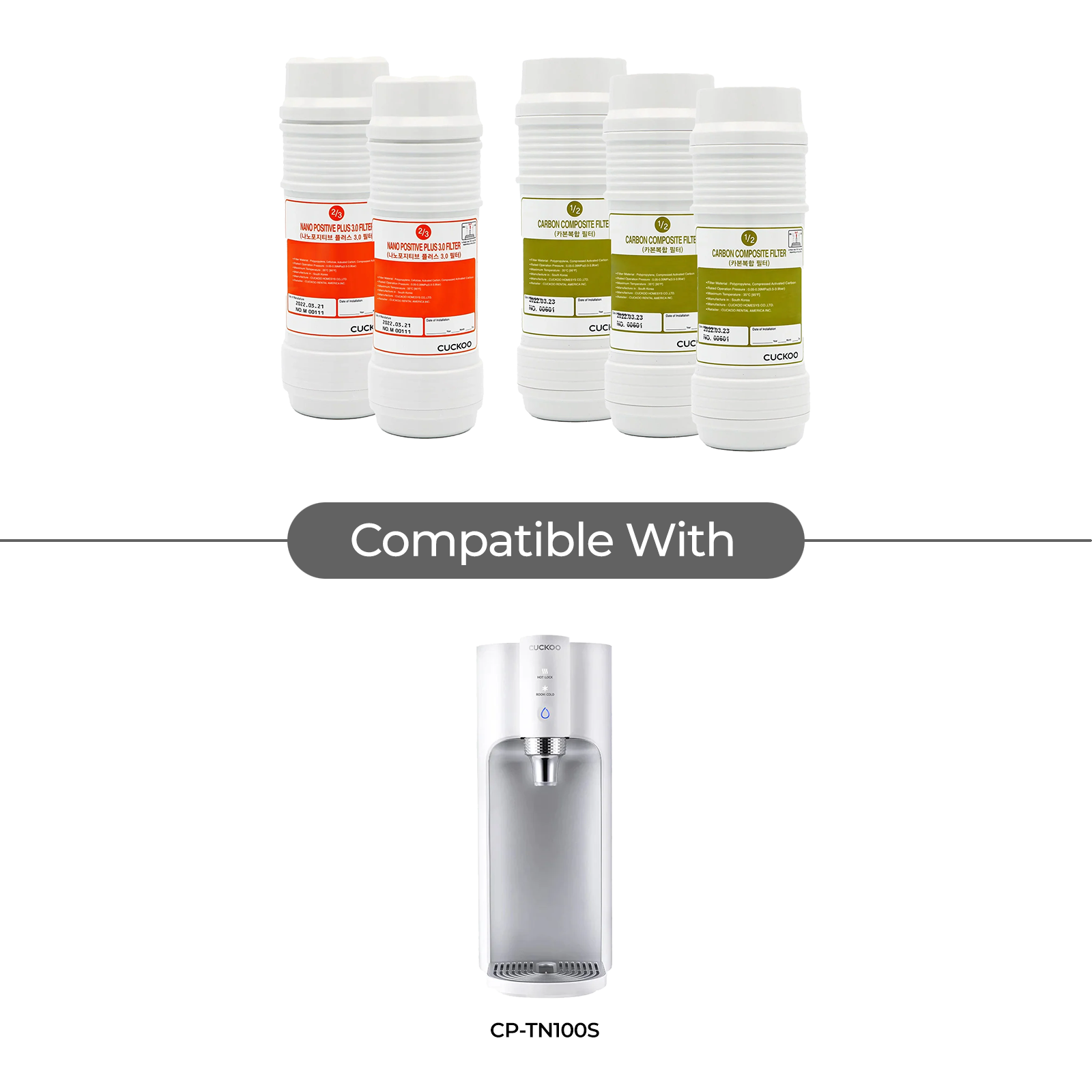 1-Year Water Filter Replacement Bundle for CP-TN100/102 (CPFS-T12M0802US)