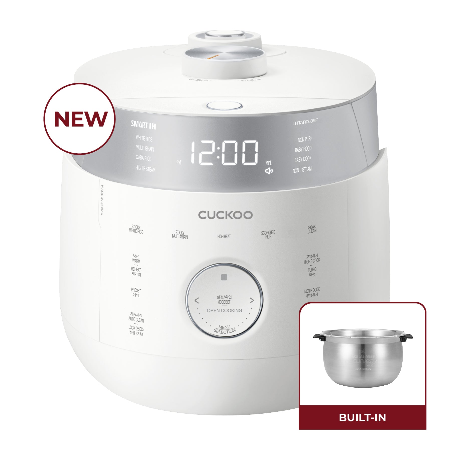 6-Cup IH Twin Pressure Rice Cooker (CRP-LHTAR0609F) – Built-in Stainless Steel Inner Pot