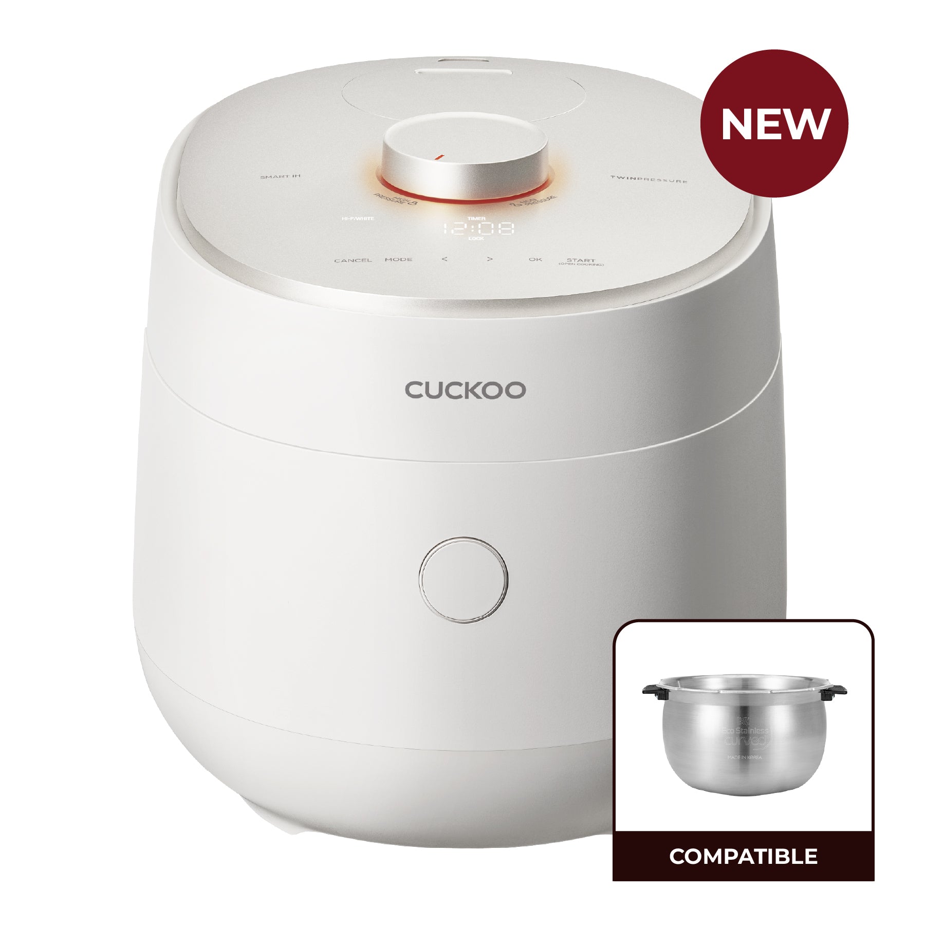 6-Cup IH Twin Pressure Prestige Silence Lumin (CRP-OHTR0609FW) – Compatible with Stainless Steel Inner Pot