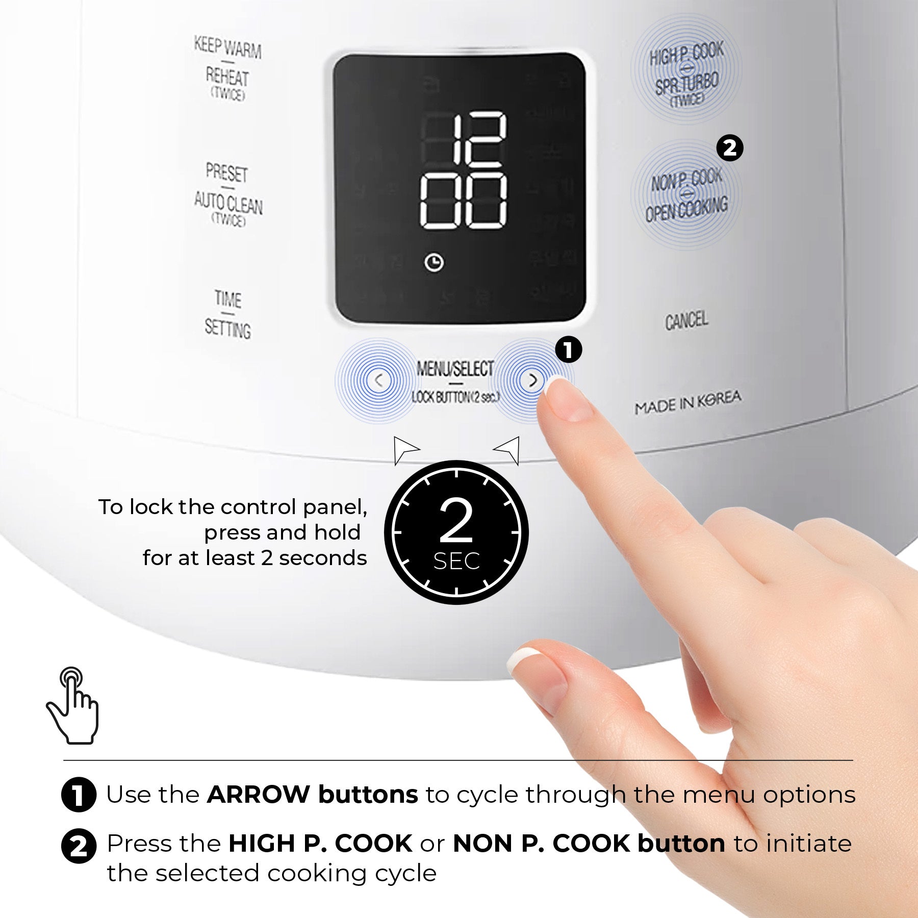 10-Cup HP Twin Pressure Rice Cooker (CRP-ST1009F) - CUCKOO America