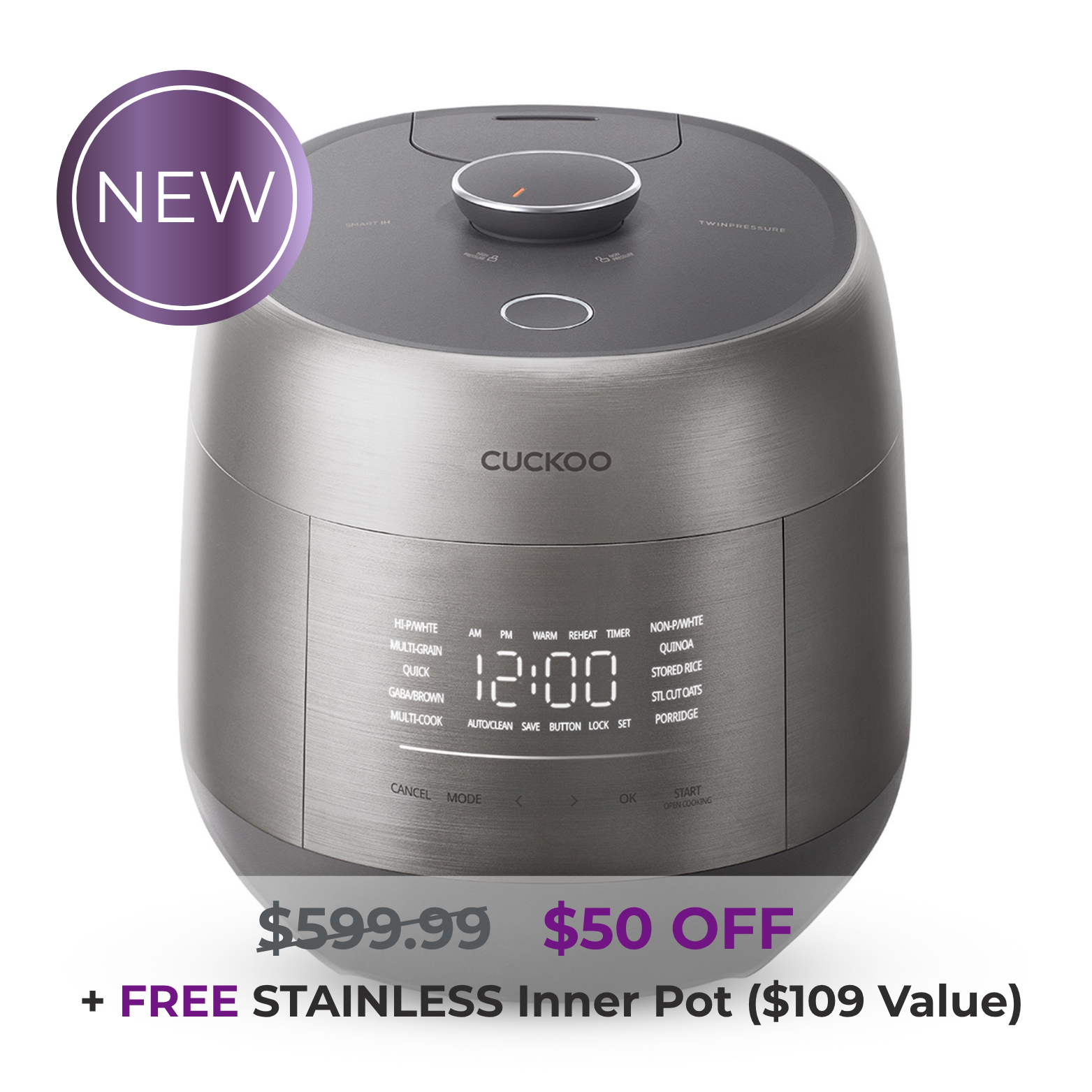 6-Cup IH Twin Pressure Prestige Silence Heritage (CRP-PHTR0609F)