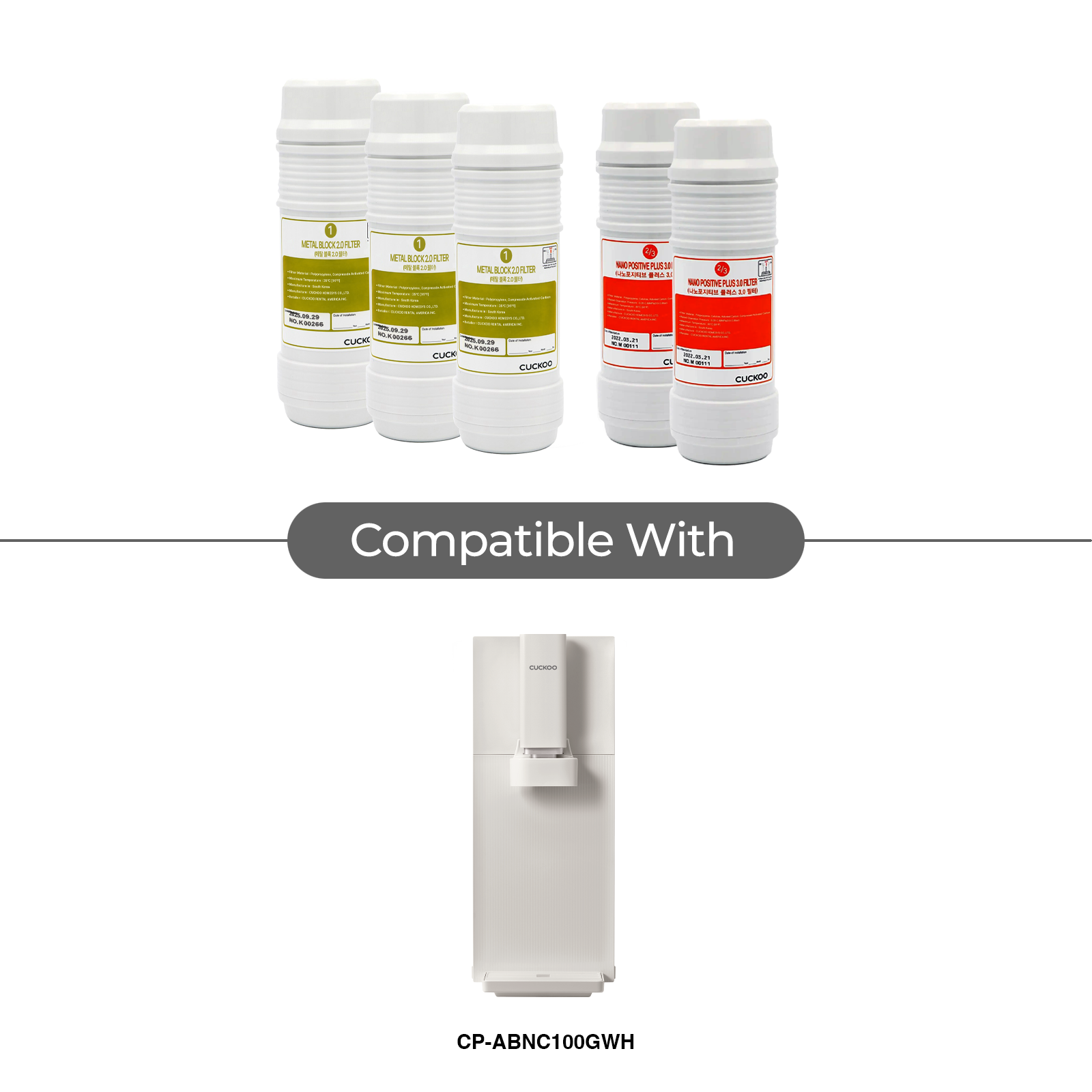 1-Year Water Filter Replacement Bundle for CP-ABNC100GWH (CPFS-AB12M0802US)