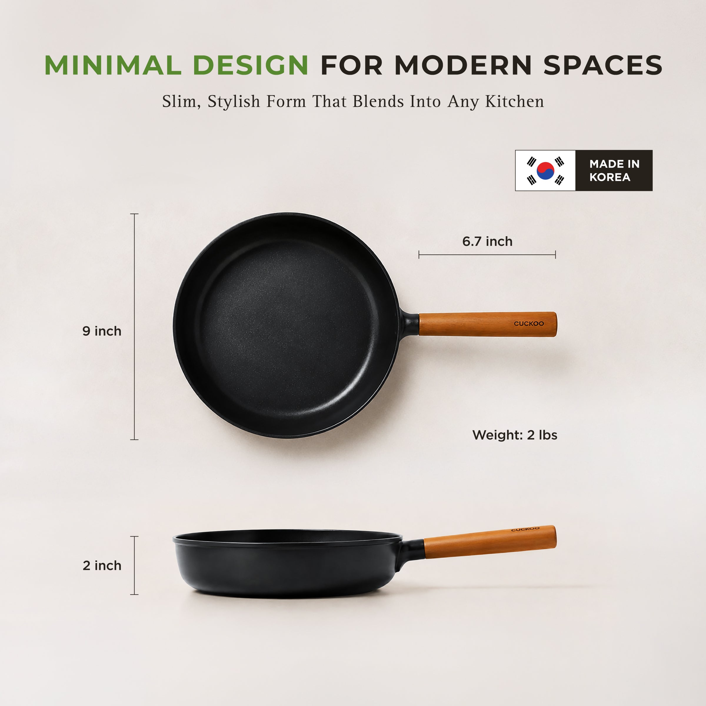 [NEW] 9" Gourmet Ceramic-Coated Nonstick Frying Pan for Healthier Frying & Sautéing (CFP-D2410B)