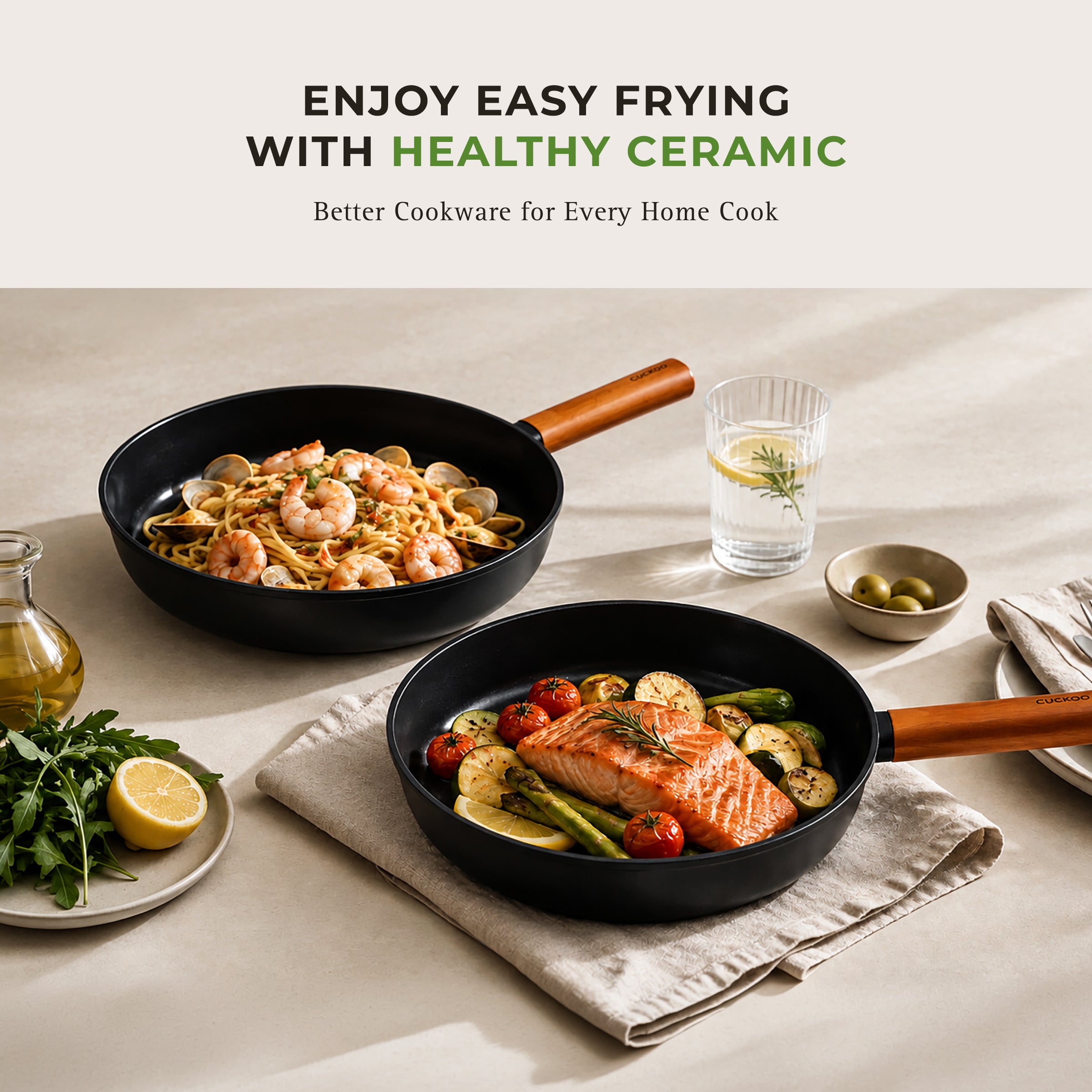 [NEW] 11" Gourmet Ceramic-Coated Nonstick  Frying Pan for Healthier Frying & Sautéing (CFP-D2810B)