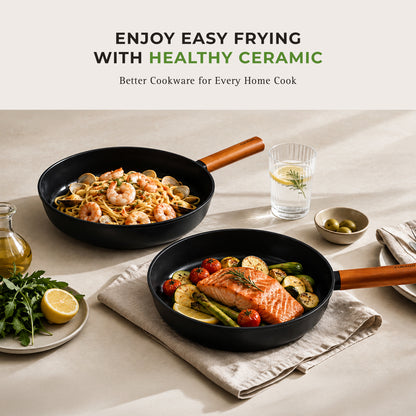 [NEW] 11" Gourmet Ceramic-Coated Nonstick  Frying Pan for Healthier Frying & Sautéing (CFP-D2810B)