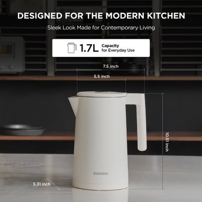 Electric Kettle 1.7L with Stainless Steel Interior, Cordless Design & Keep-Warm Function, Ideal for Tea, Coffee, Instant Meals & More (CK-C170TB/CK-C170TW)