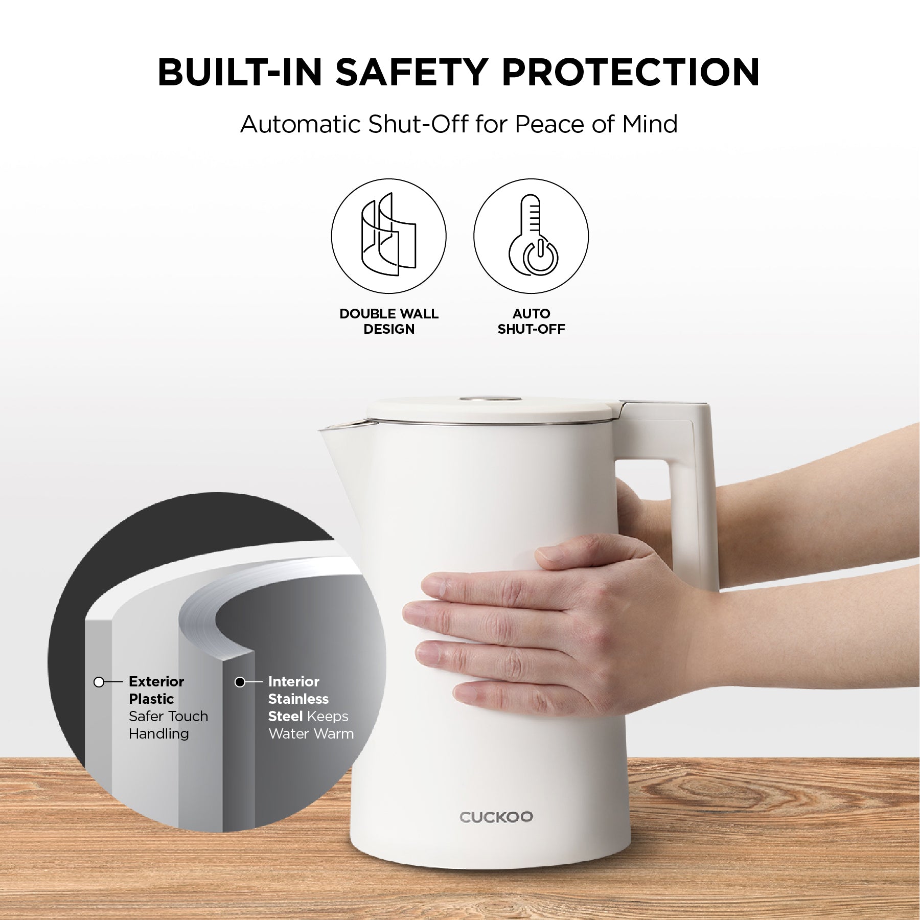Electric Kettle 1.7L with Stainless Steel Interior, Cordless Design & Keep-Warm Function, Ideal for Tea, Coffee, Instant Meals & More (CK-C170TB/CK-C170TW)