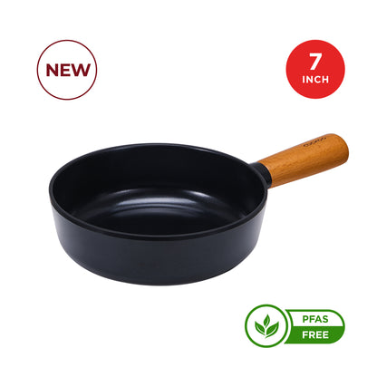 [NEW] 7" Gourmet Ceramic-Coated Nonstick  Wok Pan for Healthier Frying & Sautéing (COP-D1810B)