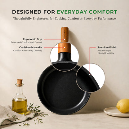 [NEW] 7" Gourmet Ceramic-Coated Nonstick  Wok Pan for Healthier Frying & Sautéing (COP-D1810B)