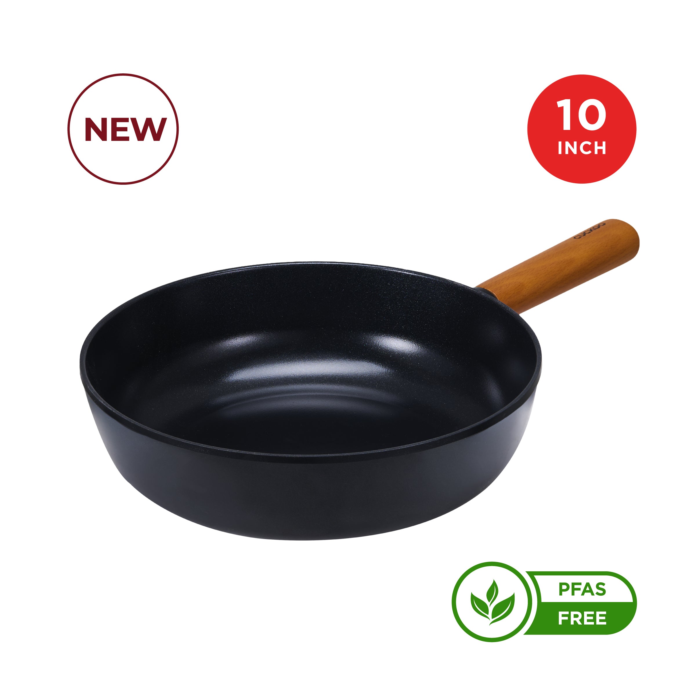 [NEW] 10" Gourmet Ceramic-Coated Nonstick Wok Pan for Healthier Frying & Sautéing (COP-D2610B)