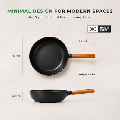 [NEW] 10" Gourmet Ceramic-Coated Nonstick Wok Pan for Healthier Frying & Sautéing (COP-D2610B)