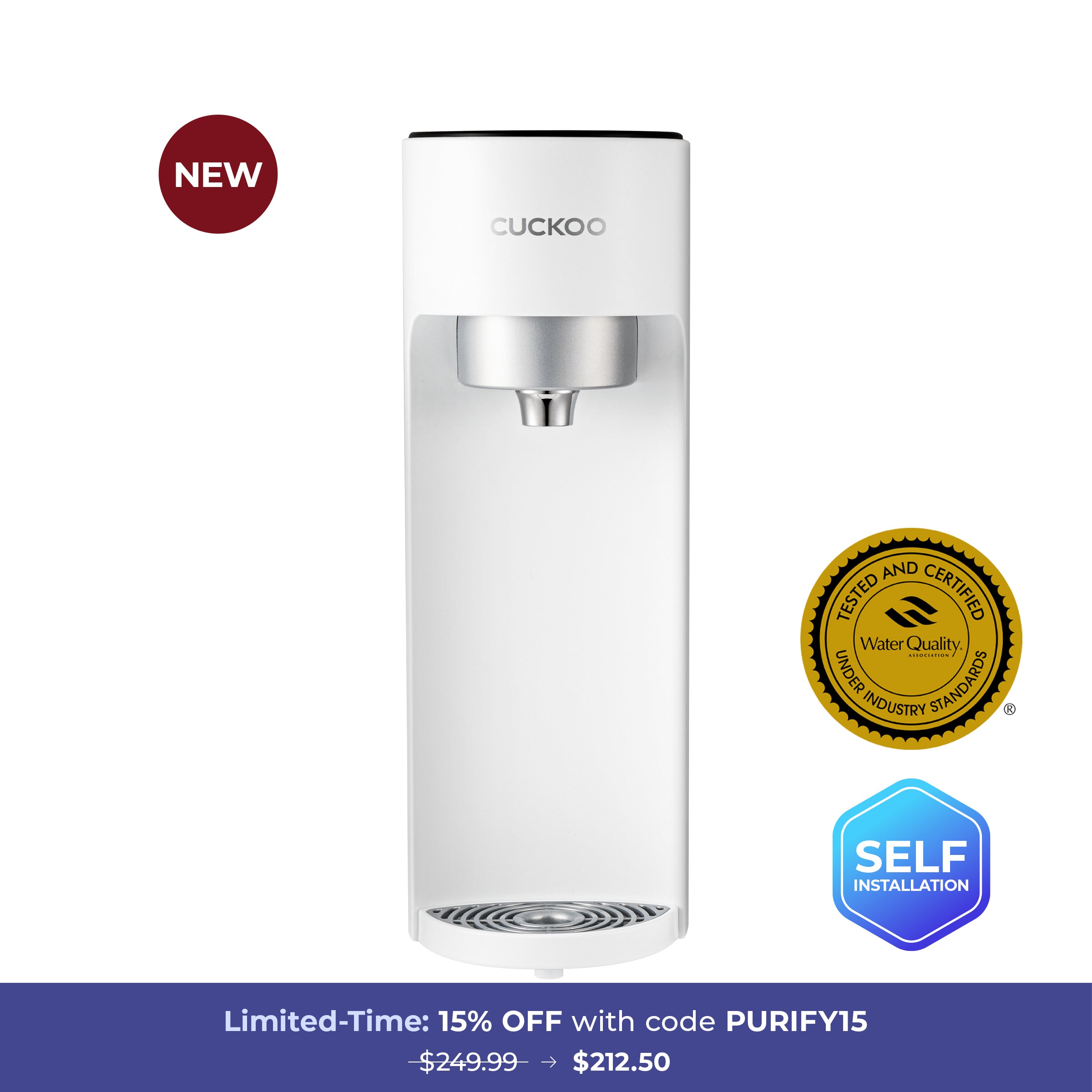 [NEW] Tankless Countertop Nano Filtration Water Purifier, Self Installation, 3-Layer Filtration System, Direct Water Purification (CP-U011W) ⭐Save 15% with code PURIFY15 at checkout.