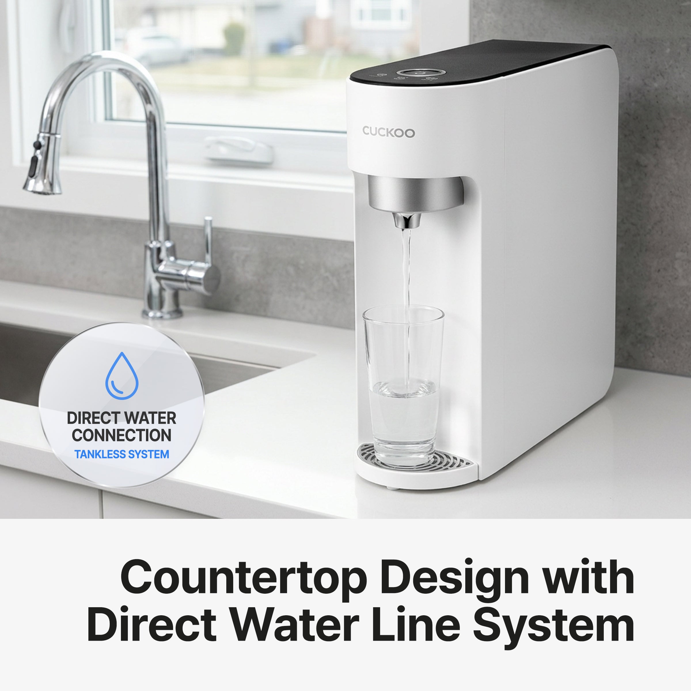 [NEW] Tankless Countertop Nano Filtration Water Purifier, Self-Install, 3-Layer Filtration System, Direct Water Purification (CP-U011W)