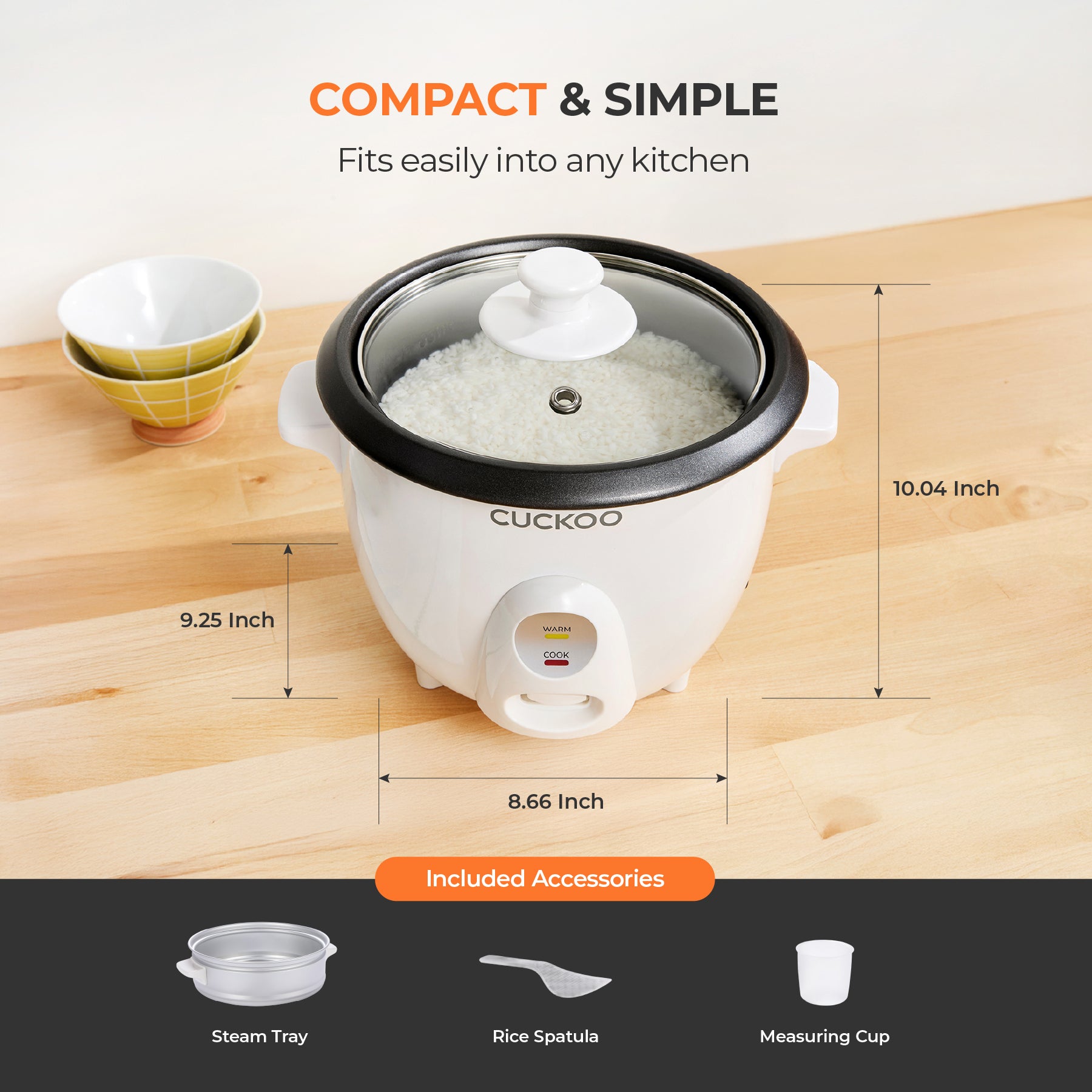 [NEW] 3-Cup One Touch Rice Cooker & Steamer (CR-0301C)