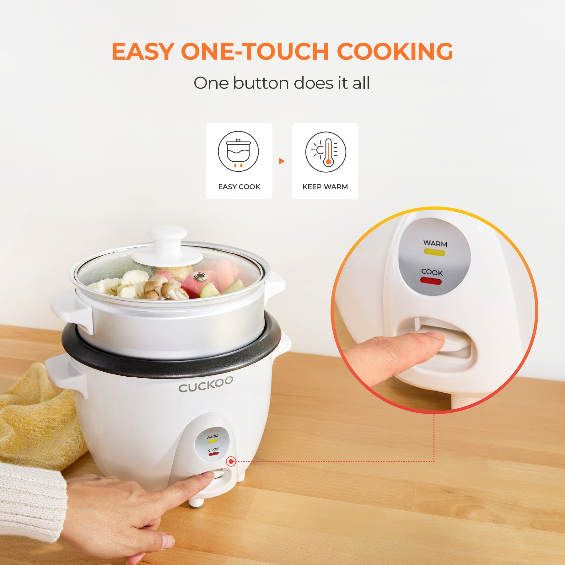 [NEW] 3-Cup One Touch Rice Cooker & Steamer (CR-0301C)