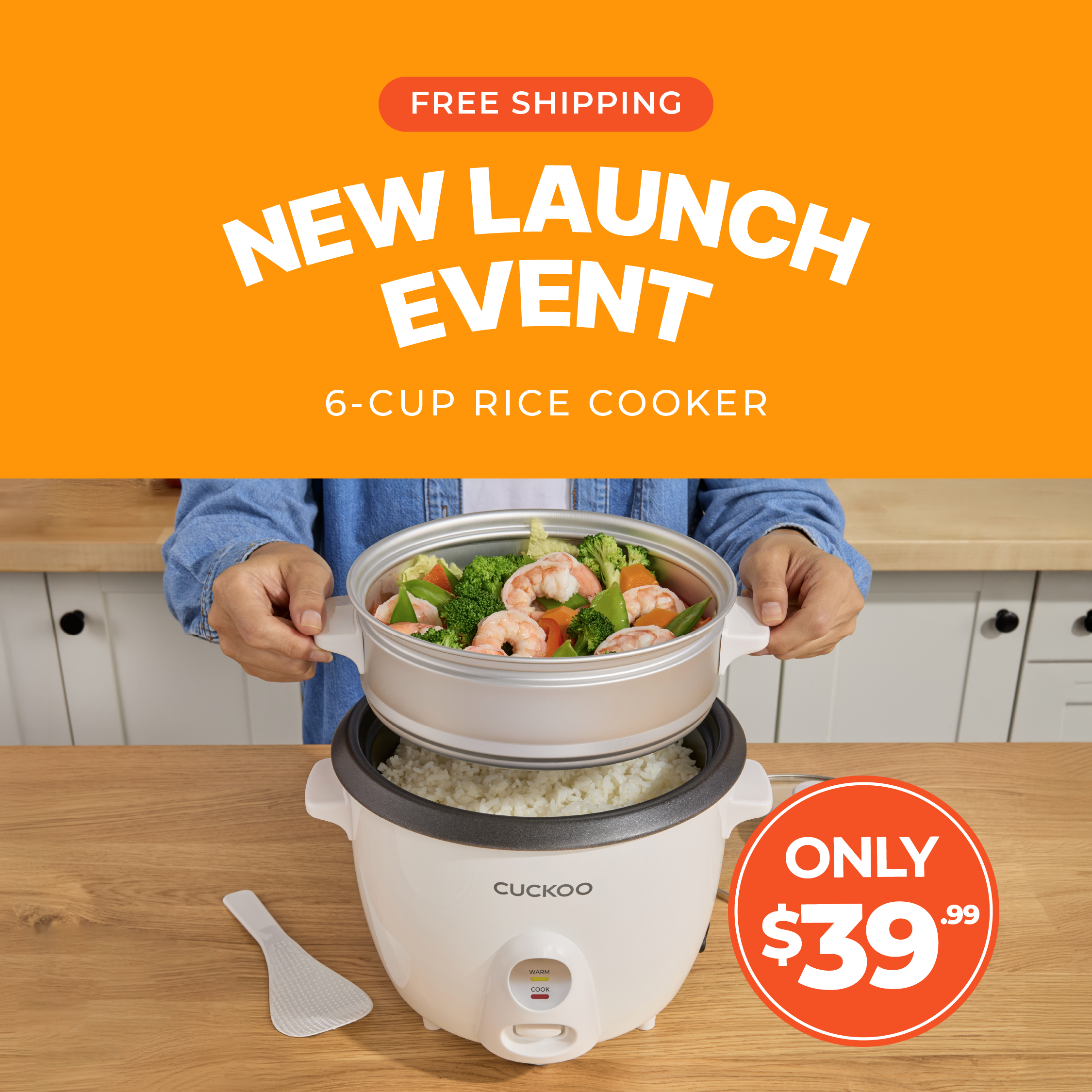 [Special Launch ☆ Free Shipping] 6-Cup One Touch  Rice Cooker & Steamer (CR-0601C)