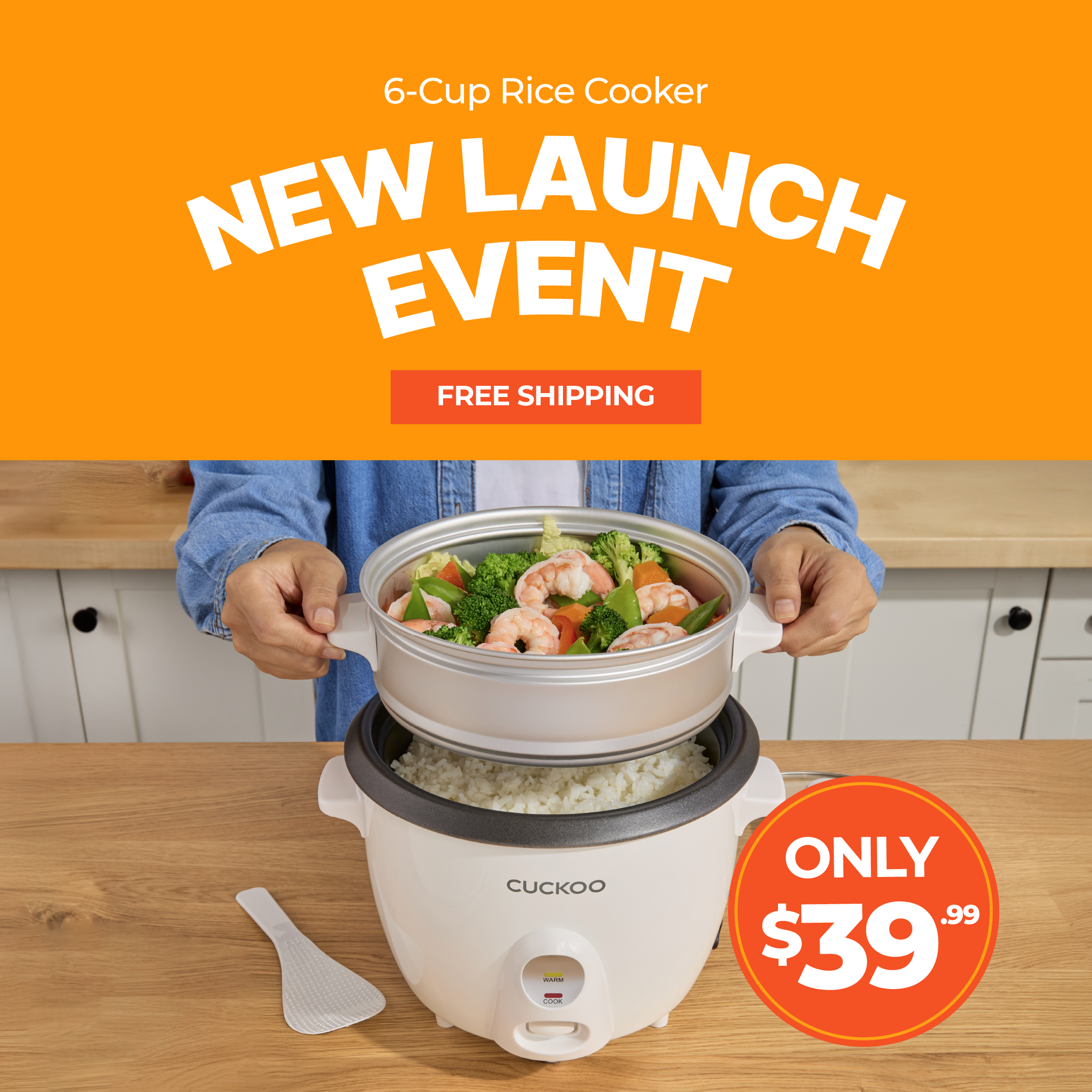 [Special Launch ☆ Free Shipping] 6-Cup One Touch  Rice Cooker & Steamer (CR-0601C)