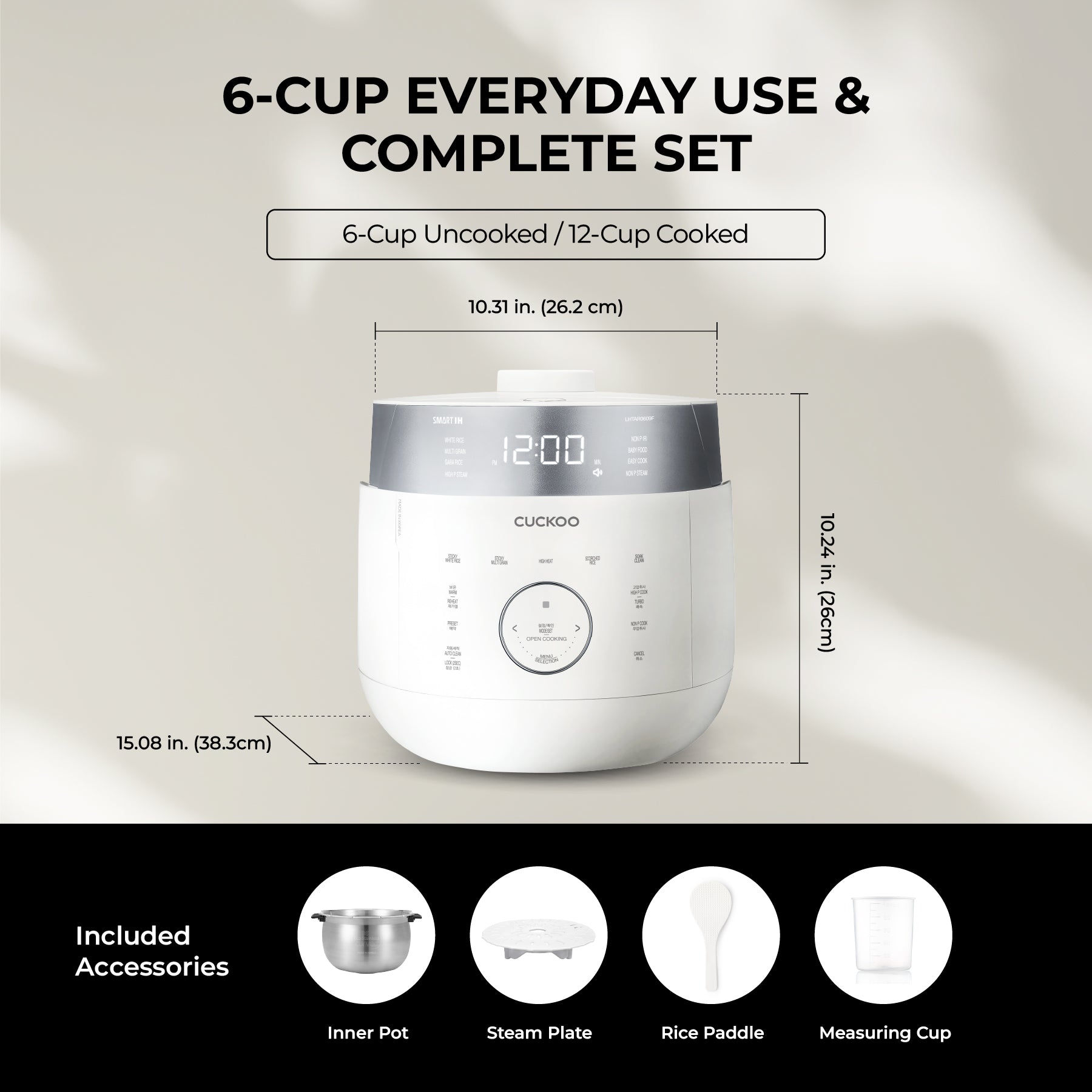 武蔵キュー 6P 6-Cup IH Twin Pressure Rice Cooker (CRP-LHTAR0609F) – Built-in