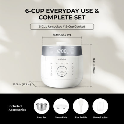 [NEW] 6-Cup IH Twin Pressure Rice Cooker with Stainless Steel Inner Pot (CRP-LHTAR0609F)