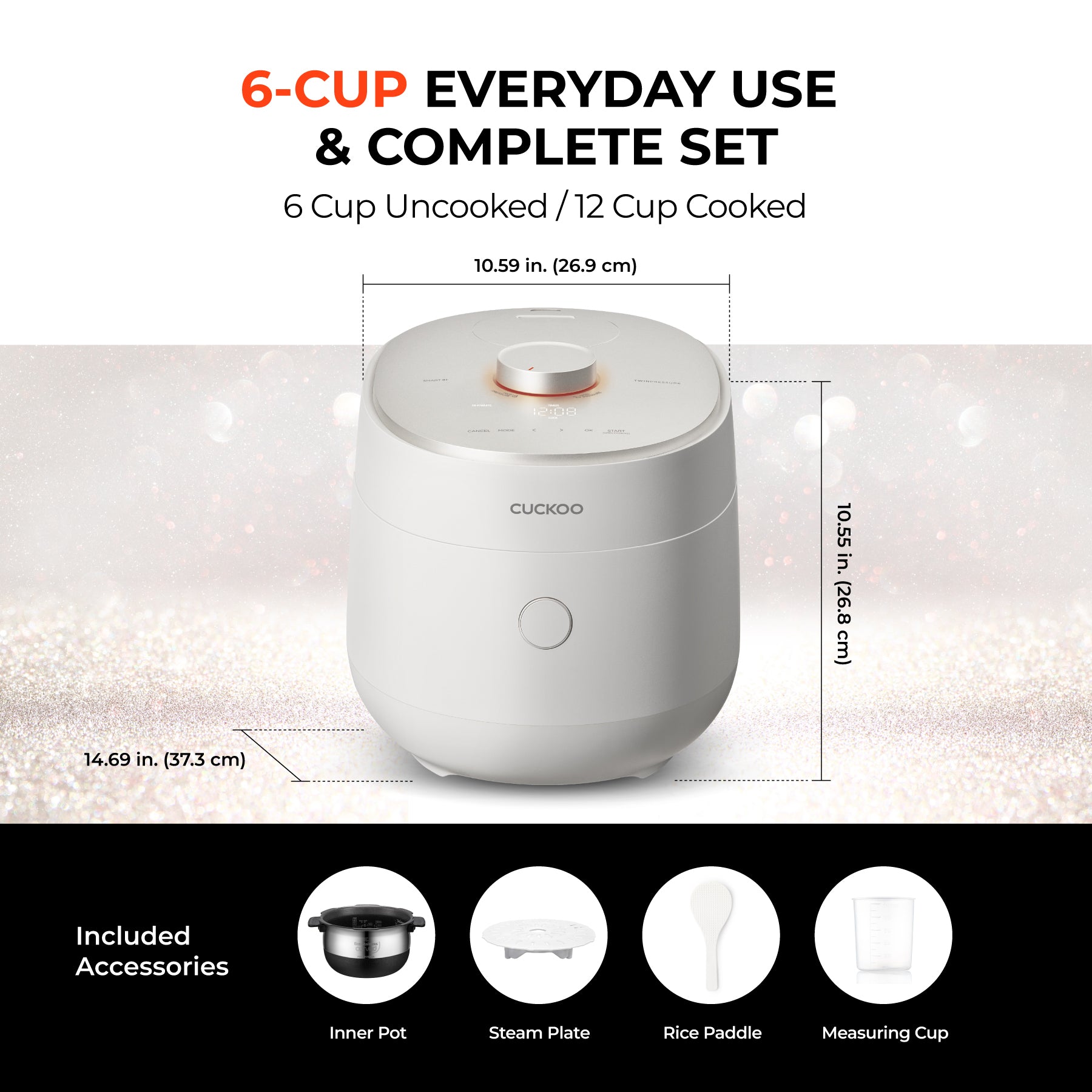 6-Cup IH Twin Pressure Prestige Silence Lumin (CRP-OHTR0609FW) – Compatible with PFAS Free Stainless Steel Inner Pot