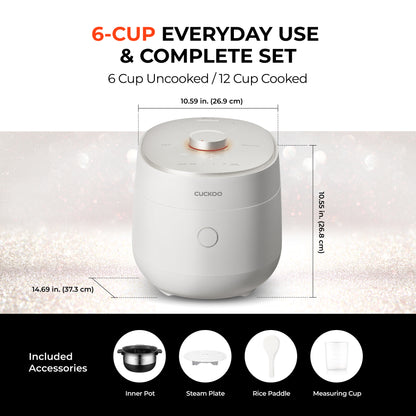 6-Cup IH Twin Pressure Prestige Silence Lumin (CRP-OHTR0609FW) – Compatible with PFAS Free Stainless Steel Inner Pot