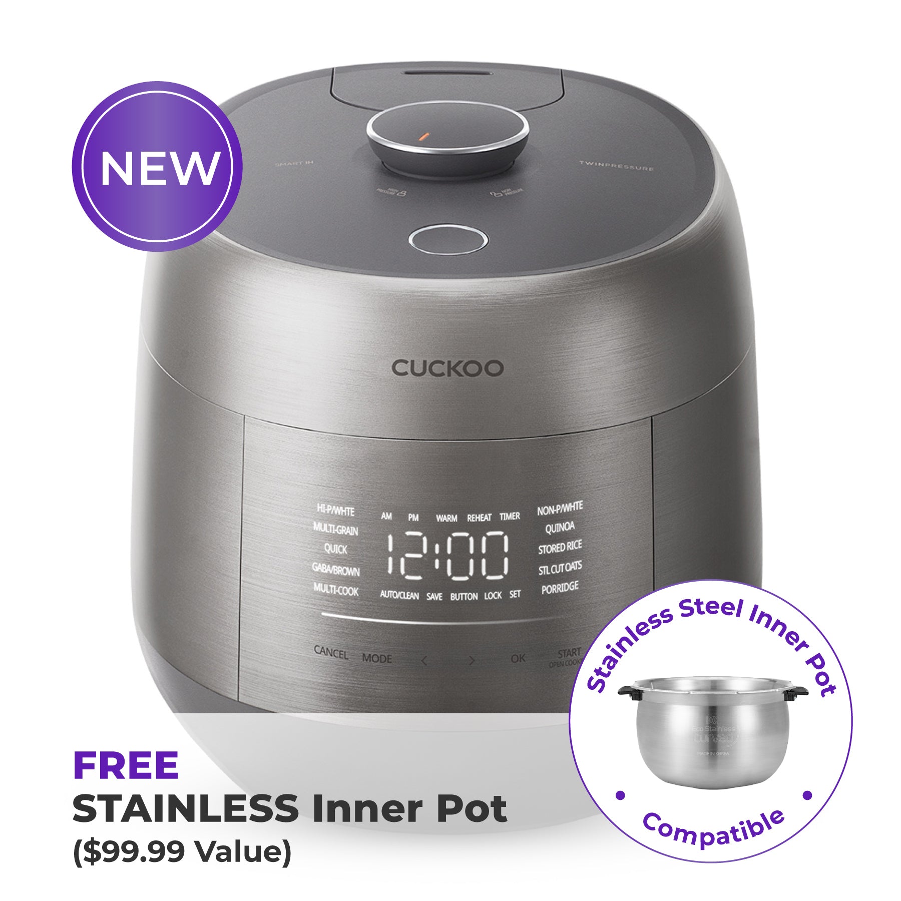 6-Cup IH Twin Pressure Prestige Silence Heritage (CRP-PHTR0609FS) – Compatible with Stainless Steel Inner Pot