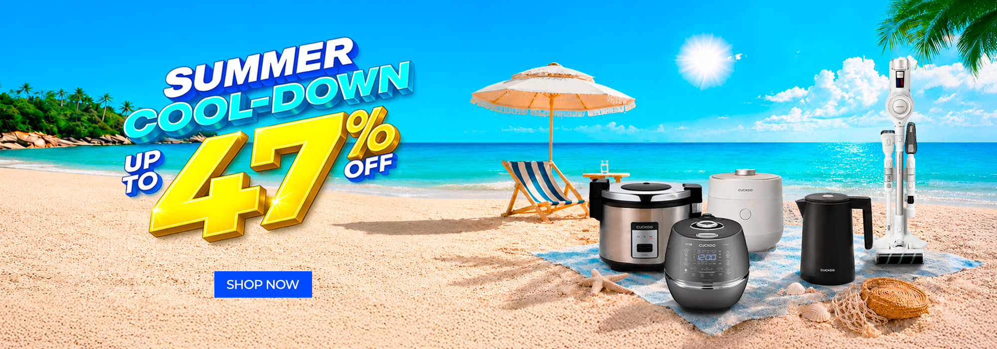 Promotional banner Summer Cool-Down  up to 47% OFF