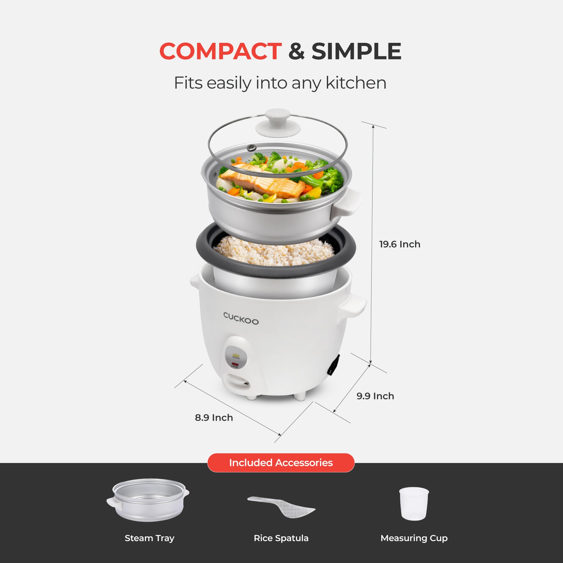 [Special Launch ☆ Free Shipping] 6-Cup One Touch  Rice Cooker & Steamer (CR-0601C)