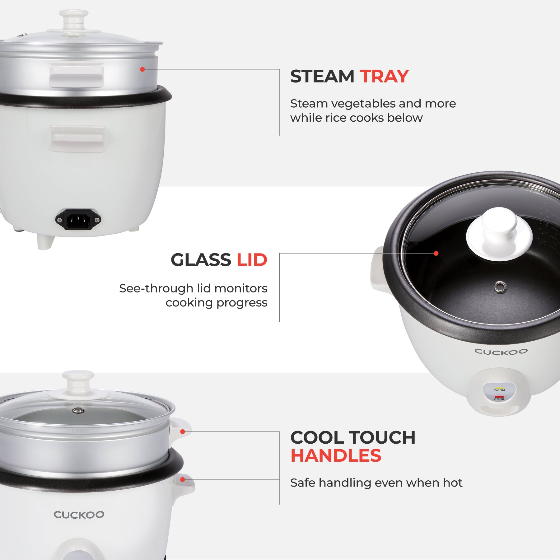 [Special Launch ☆ Free Shipping] 6-Cup One Touch  Rice Cooker & Steamer (CR-0601C)